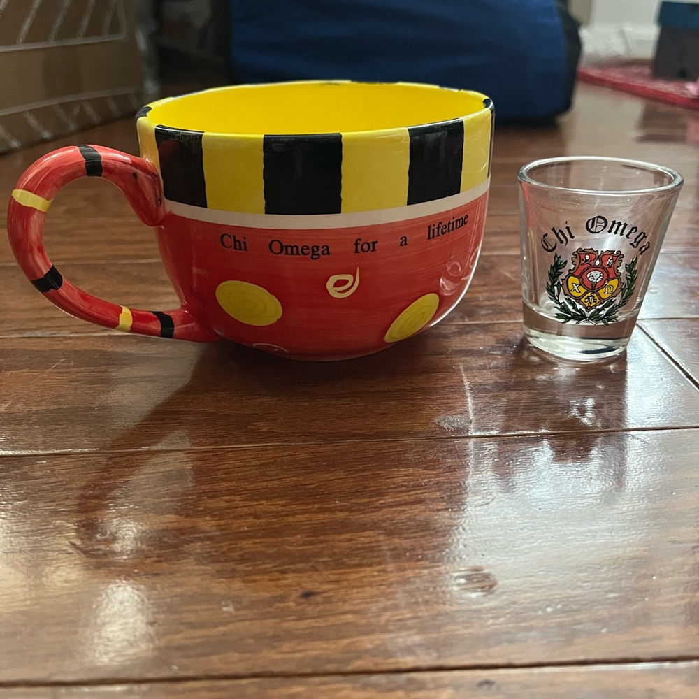 VTG Y2K Chi Omega Mug & Shot Glass